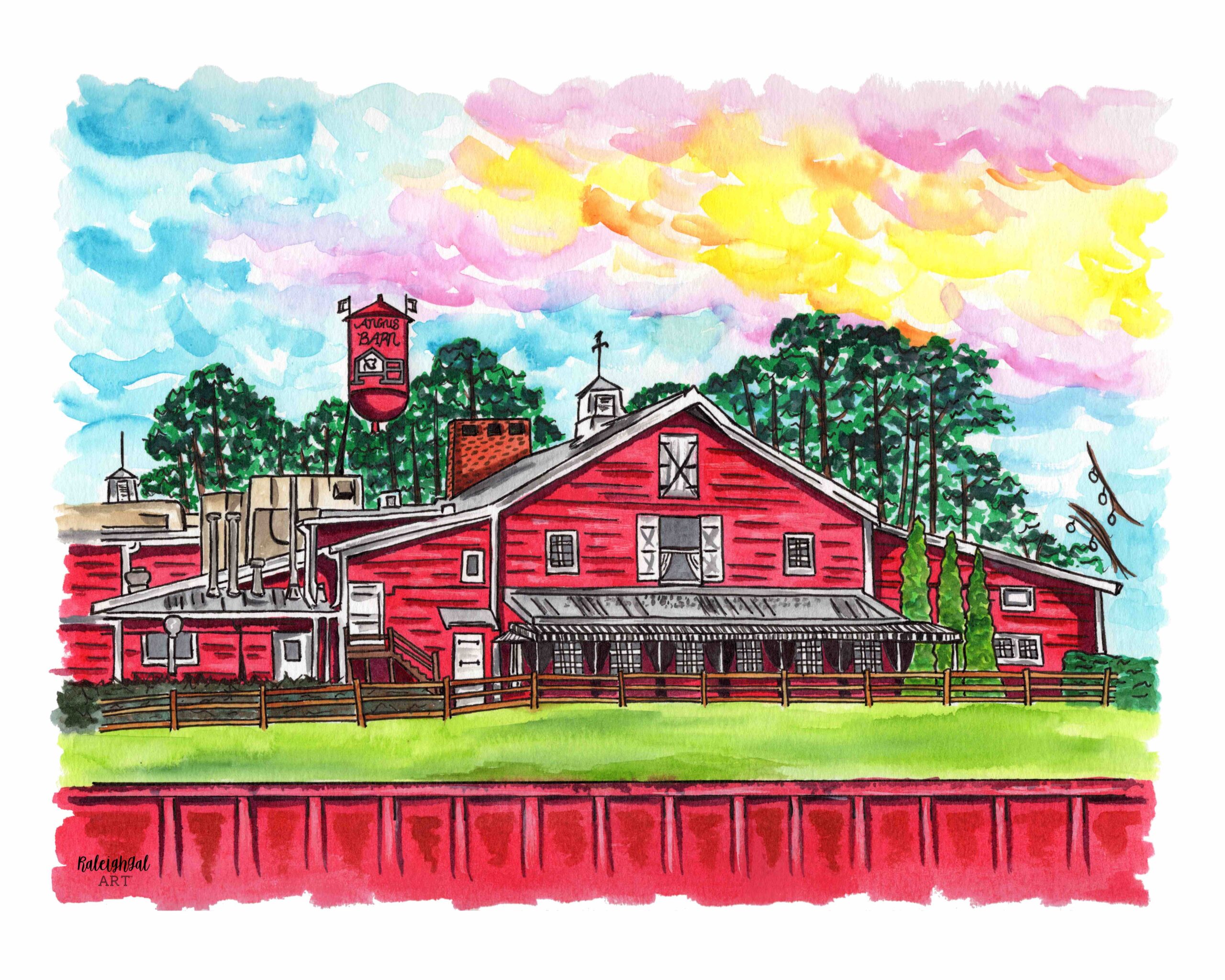Angus Barn Print