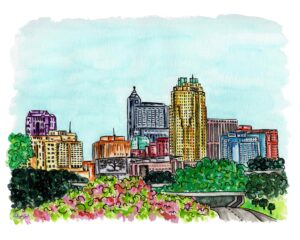 Raleigh Skyline Print
